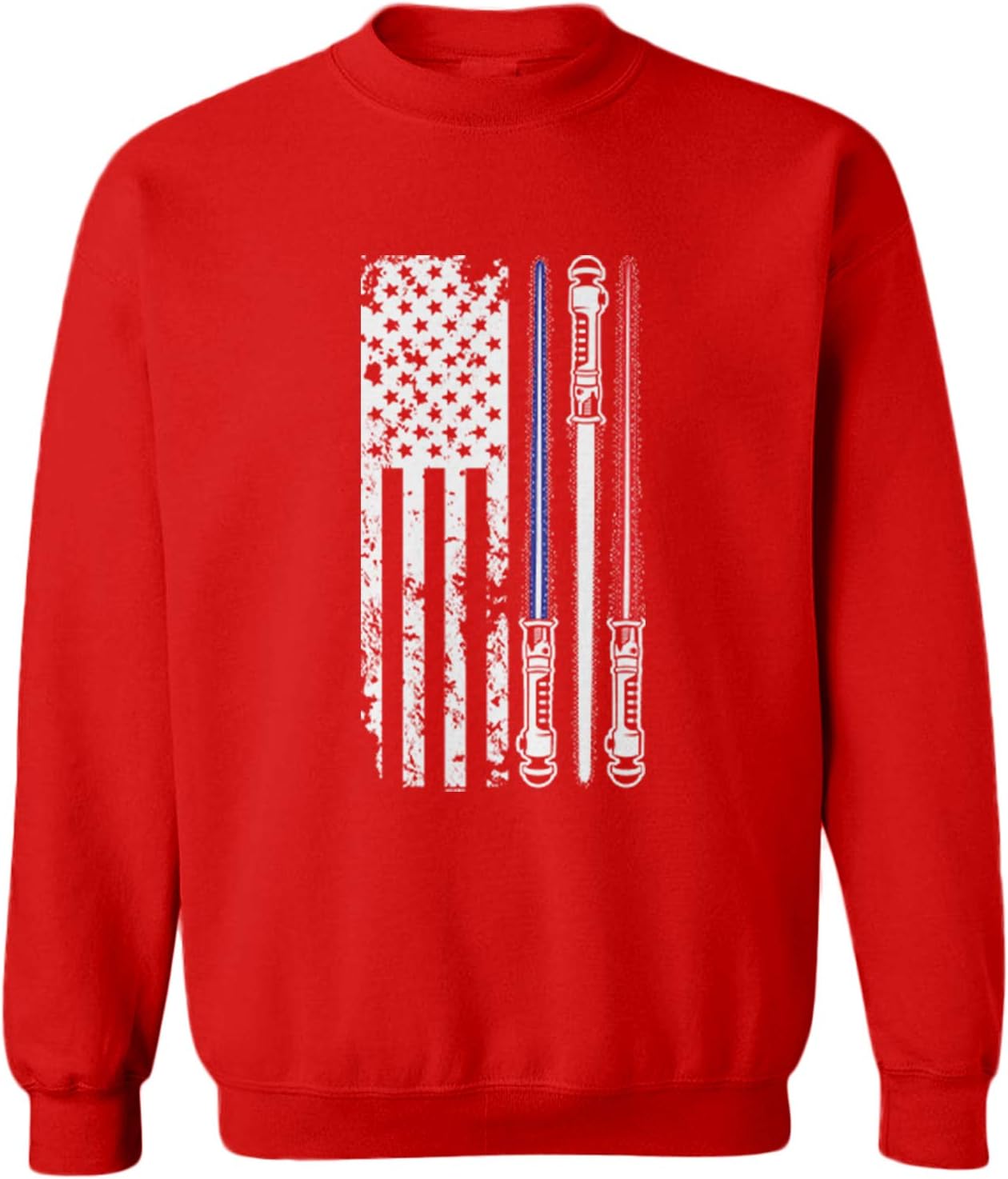 Haase Unlimited Lightsaber American Flag - USA Force Toddler Fleece Crewneck Sweater
