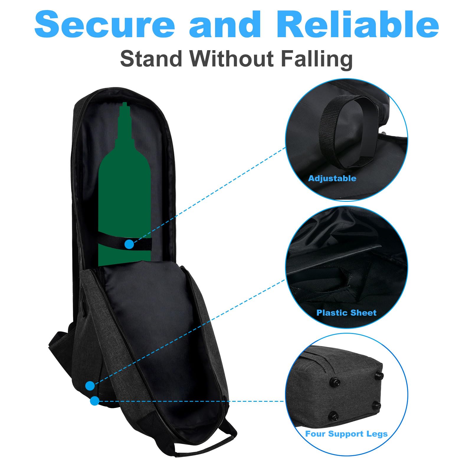 Porte-sac à dos portable pour réservoir d'oxygène taille D (M-15), sac à dos cylindre d'oxygène, taille JD (M-22) sac à oxygène