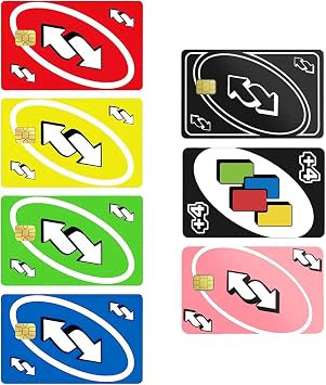 7 Pack Multicolor Full Cover Credit Card Skins for Bank Transport ID Cards