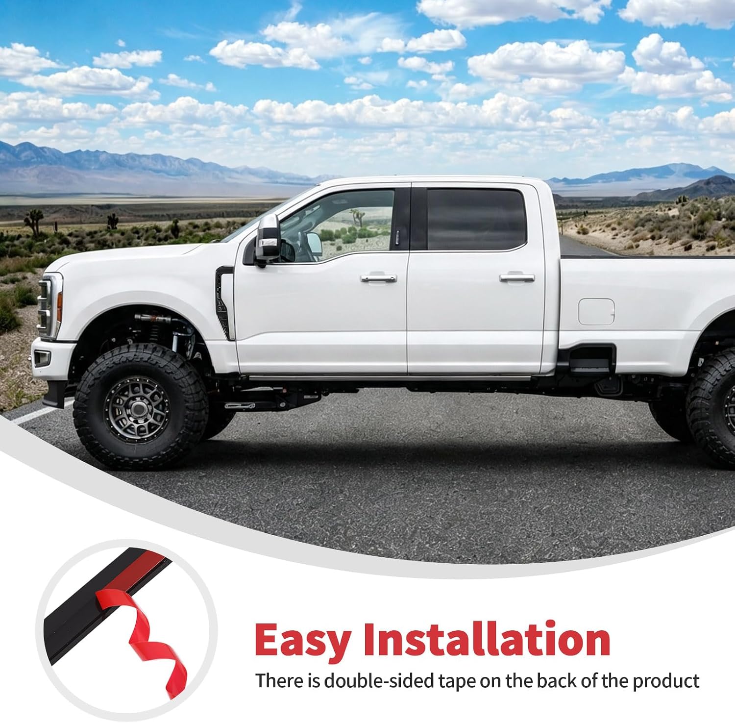 Linskip Fender Side Emblem Trim Compatible with 2023-2026+ Ford F250/F350/F450/F550, Gloss Black Fender Badges Cover for Super Duty Exterior Accessories