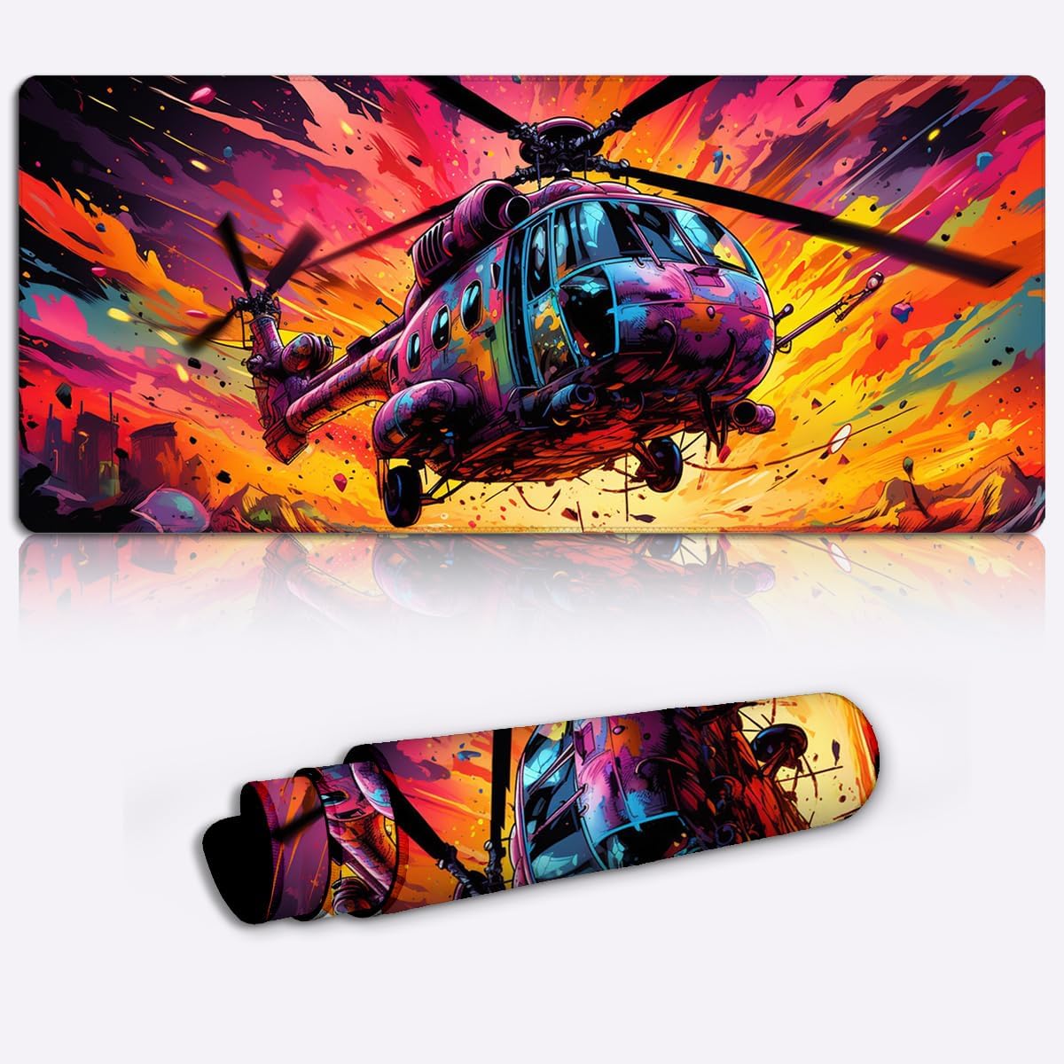 Keyboard Mouse Pad, Helicopter, Mouse Pad, Table Mat , Extended Mouse