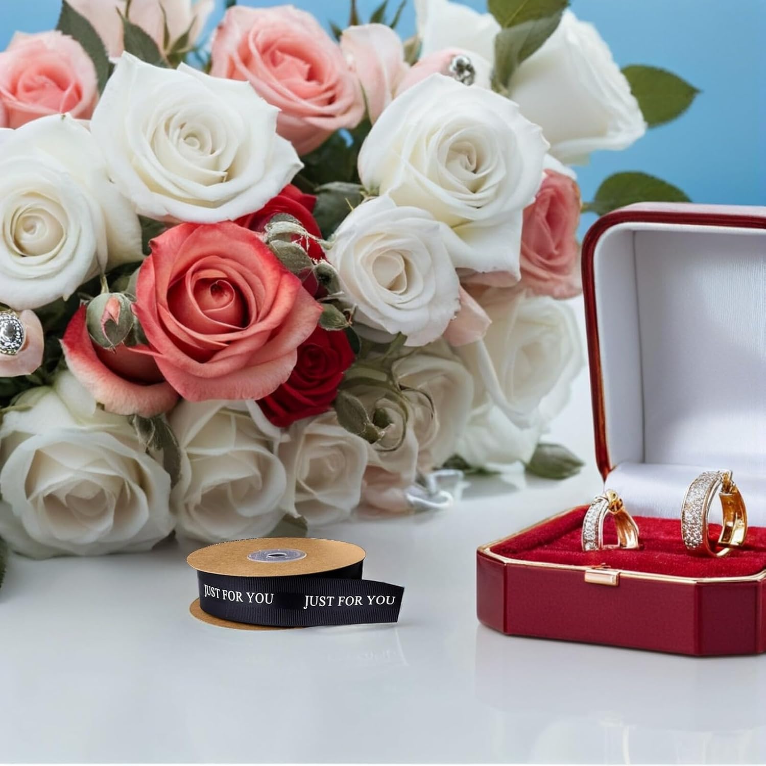 Wedding Satin Ribbon Black 10 Meters 3 Rolls Decorative Crafting Ribbon for Flower Bouquet Wrapping Packaging DIY Party and Wedding Decorations