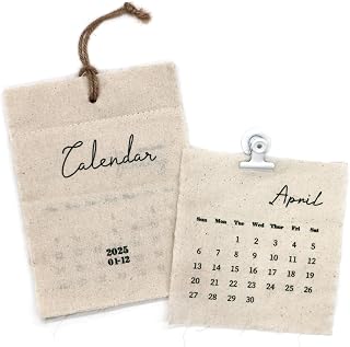 Calendar 2025 - Small Monthly Calendar for Refrigerator with Magnetic Clip, 12 Months Wall Calendar from January 2025 to December 2025, Canvas Wall Art for Home or Office