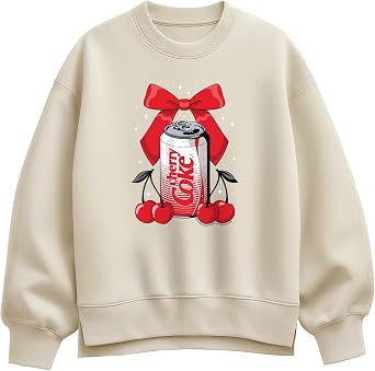 Coca-Cola - Coquette Cherry Coke - Ladies Oversized Fleece Crew Sweatshirt