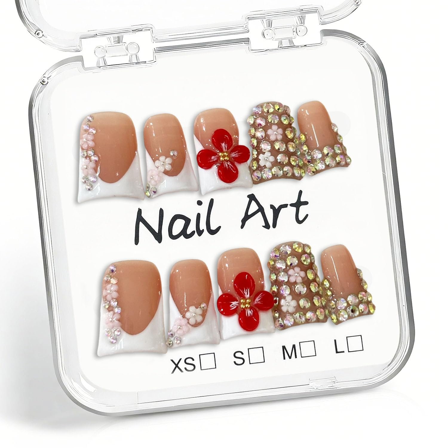 Duck Press on Nails - Handmade French Tip Acrylic Nails