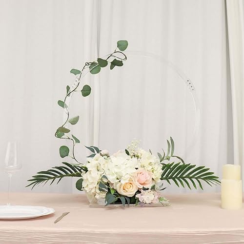 Miniatura 8 de Efavormart - Soporte de aro de acrílico transparente de 26 pulgadas, para decoración de mesa de boda, corona redonda