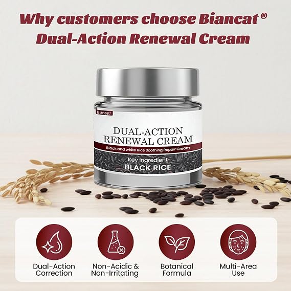 TLOPA KeraErase Dual-Action Renewal Cream, Professional Black and White Rice Soothing Repair Cream, Face Moisturizer - Improves Moisture Skin Barrier for All Skin Types (1)