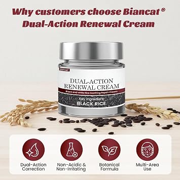 TLOPA KeraErase Dual-Action Renewal Cream, Professional Black and White Rice Soothing Repair Cream, Face Moisturizer - Improves Moisture Skin Barrier for All Skin Types (1)