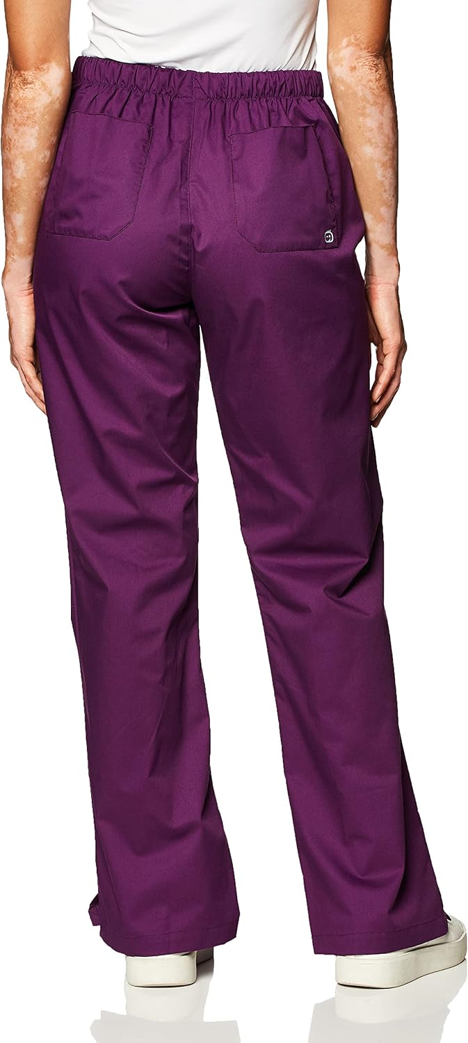 Wink WonderWORK Women's Flare Leg Scrub Pant, Eggplant, M