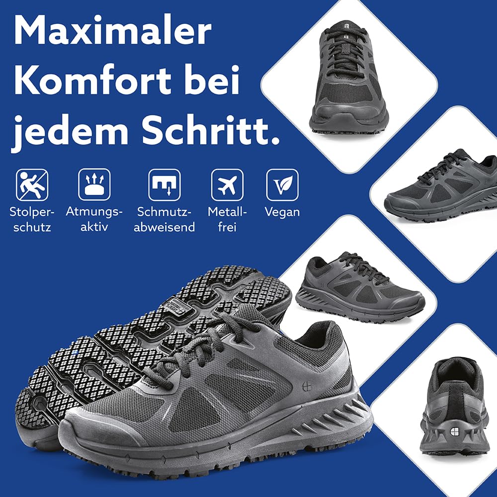 Shoes for Crews Damen-Arbeits-Sneaker mit rutschhemmender Sohle – bequem, leicht, atmungsaktiv, Spritzwasserschutz, ideal für Gastronomie Küchen Kellner, Krankenschwester – Vitality II