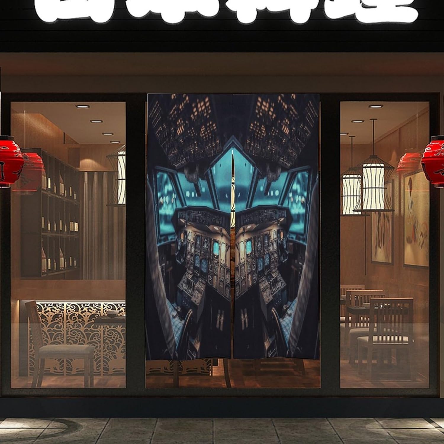 Airplane Door Curtain Printed Doorway Noren Japanese Style Doorway Room Divider Curtains for Privacy Partition Divider Kitchen Home Decorations Wall Hanging