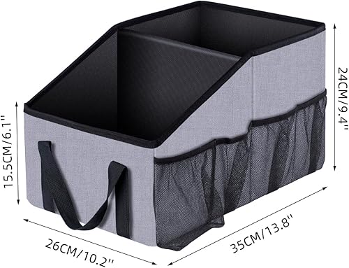 Miniatura 2 de Smof Organizador de asiento de automóvil, organizador de asiento delantero y trasero para niños, almacenamiento plegable para asiento trasero con