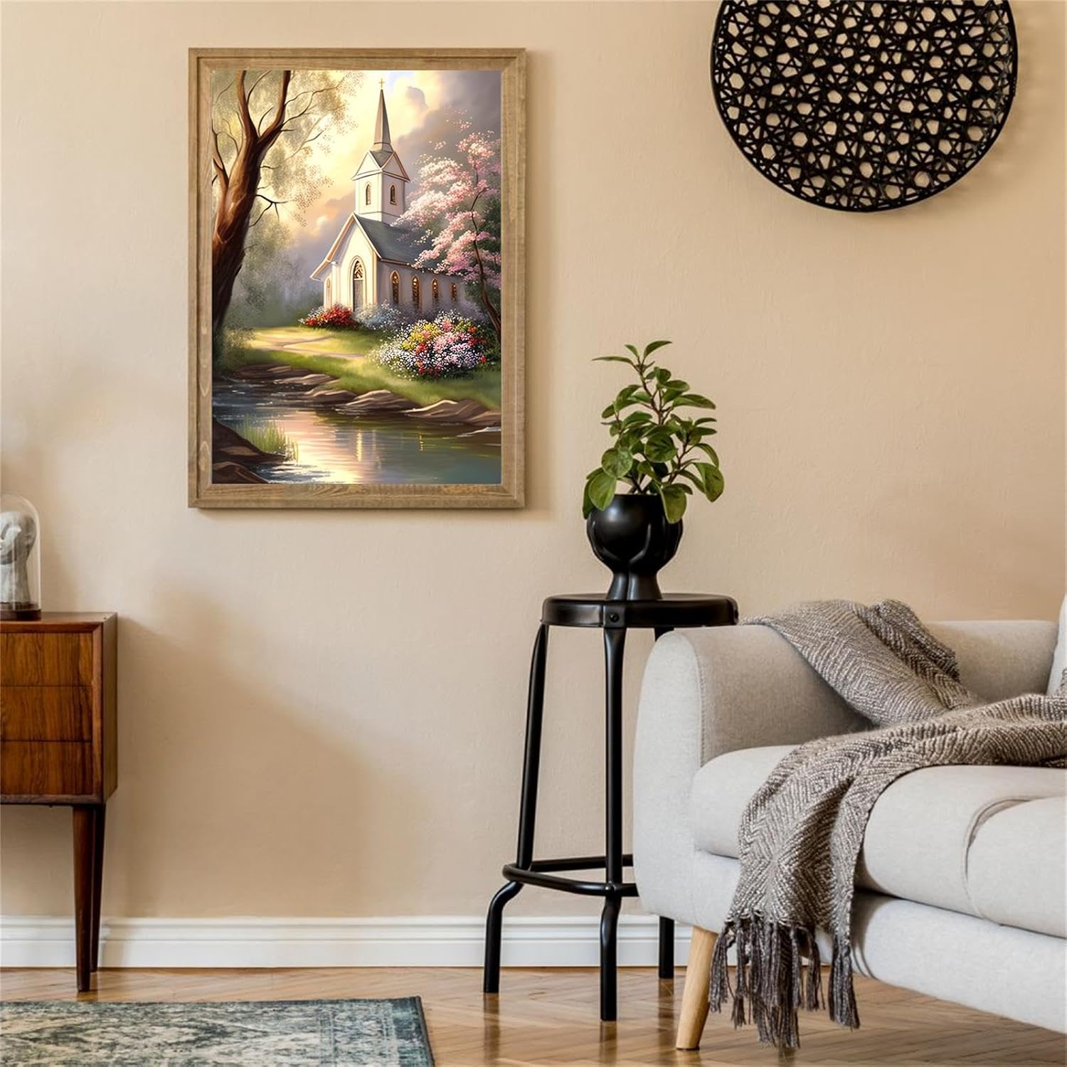 NSUAJOF Christian Churches Diamond Painting Kits Christian Art Painting 5D DIY Full Round Drill Adults Beginners, Personalized Gifts for Family Friends Home Wall Decor 16x20 Inch