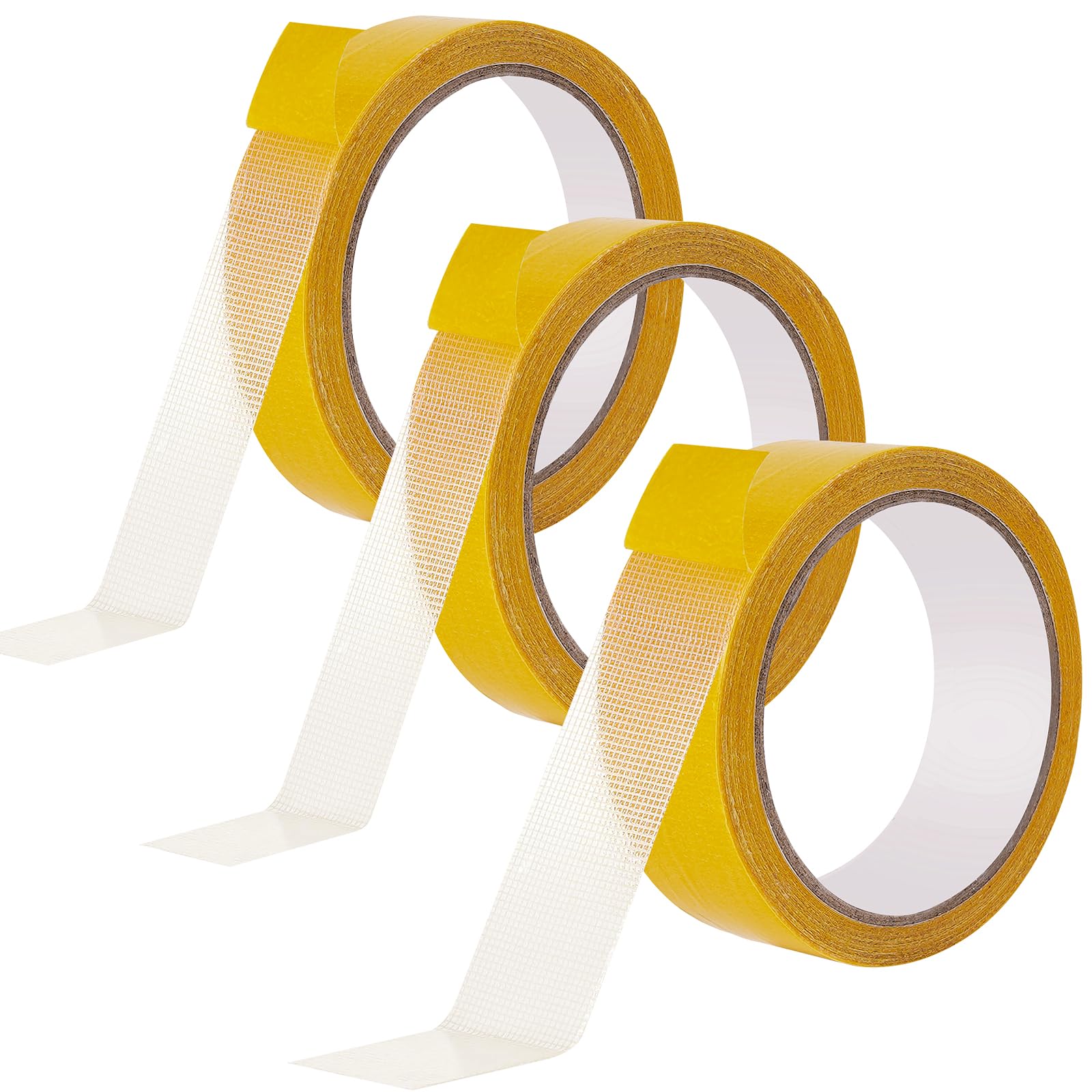 Jinkox 3pcs Heavy Duty Hem Tape Double Sided Fabric Tape, 1 Inch X 33FT