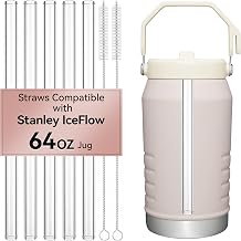 Straws for Stanley IceFlow 64 oz Jug Flip Straw Jug, Tritan Plastic Replacement Straws for Ice Flow 64oz Jugs, Two Lid Versions Available, Check Lid Type Before Ordering