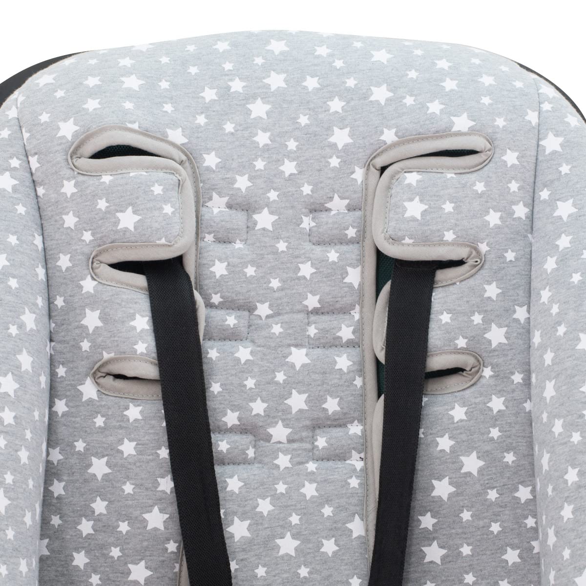 JYOKO KIDS Universal 100% cotton pram liner for stroller compatible with UPPABABY Vista and Cruz (White Star) - Image 2