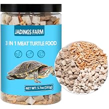 Turtle Food - 5.7 OZ Natural Freeze-Dried Meat - Chicken, Duck, and Shrimp - Healthy Treats for Turtles, Aquatic Turtle, Baby Turtles