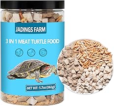 Turtle Food - 5.7 OZ Natural Freeze-Dried Meat - Chicken, Duck, and Shrimp - Healthy Treats for Turtles, Aquatic Turtle, Baby Turtles