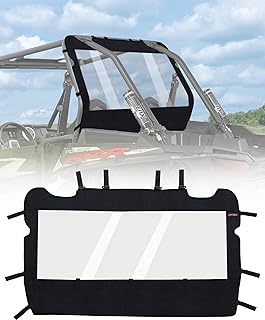 UTV Soft Rear Windshield -Polaris RZR Back Window - Durable, Easy Install, Compatible with RZR XP 1000 & TURBO (2014-2023) - Keep Air/Rain/Dust/Pebbles/Mud Away from Seats
