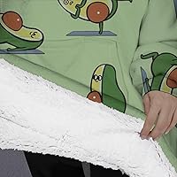 Vista 3 de Wearable Oversized Blanket,Sherpa Blanket Hoodie with Super Pockets,Super Warm Fuzzy Pullover for Women & Men