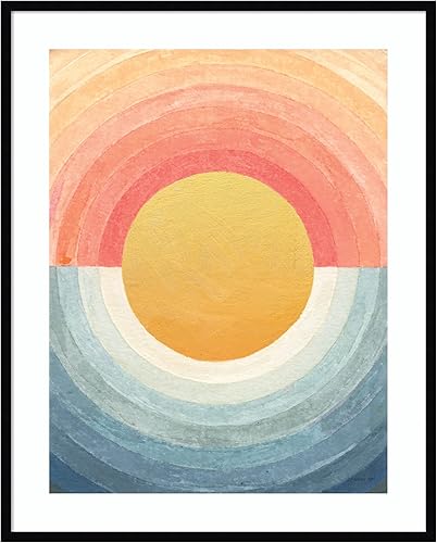 Miniatura 9 de Amanti Art Framed Wall Art Print 41x33 Retro Vibes Abstract Sun by Danhui Nai, Abstract Wall Art, Mid Century Modern Decor, X-Large Poster Painting