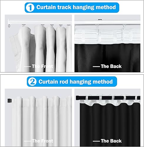Miniatura 2 de MaKefeile Cortinas divisoras de habitación, cortina de privacidad totalmente opacas, panel de cortina de privacidad con aislamiento térmico para