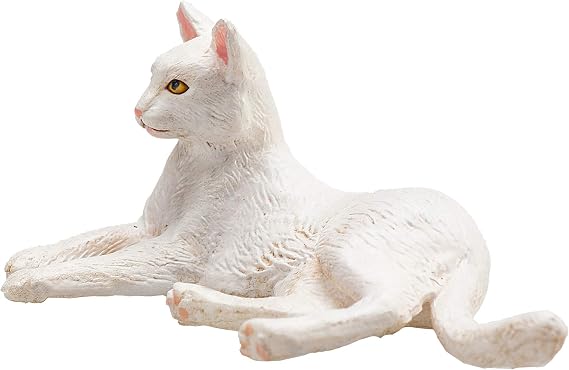 MOJO - Cat Lying White | Pet Farm Animal Model Toy Figure | Pet Paradise Collection | True to Life & Highly Detailed | Designed in UK