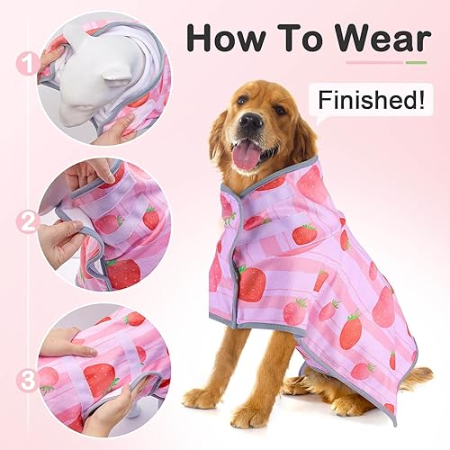 Miniatura 2 de Toallas para perros de secado de perros, bata de baño súper absorbente con adhesivo mágico ajustable, toalla de baño para perros de secado rápido,