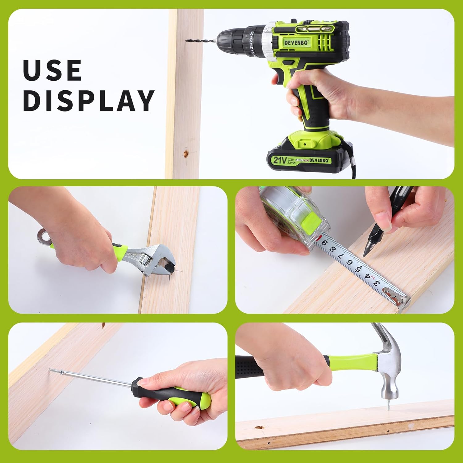 Rechargeable Multi-Function Drill Kit - Ideal for DIY and Home Projects, Includes Li-ion Battery, Impact Drill Bit, and Screwdriver Function - Jewelry Making & Bead Tool (Kraft paper style)