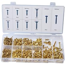 Swordfish 32051-500pc Brass Plated Wood Screw Assortment