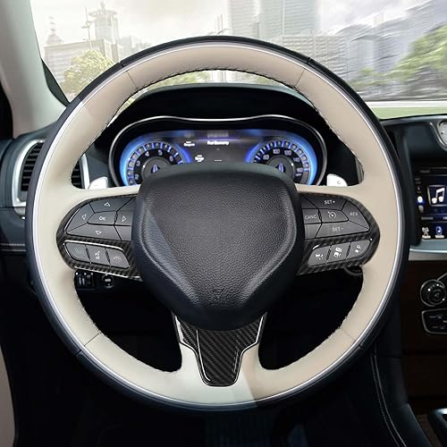 Miniatura 7 de RT-TCZ Para Chrysler 300C Volante Trim Compatible con Chrysler 300C Pacifica 2015 Up Fibra de Carbono Interior Accesorios 3 unids