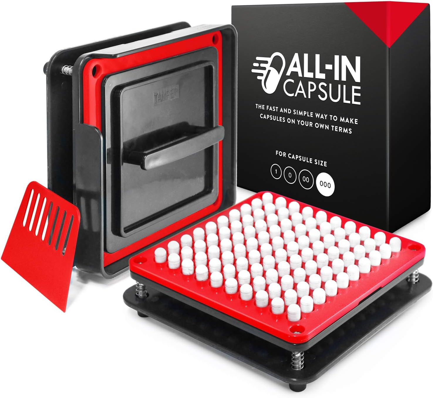 Filling Machine for Size 000 - Make Your Own Capsules Now Easier and Faster - Use with Empty Gelatin or Vegetarian Caps - Clear Illustrated Instructions with Video