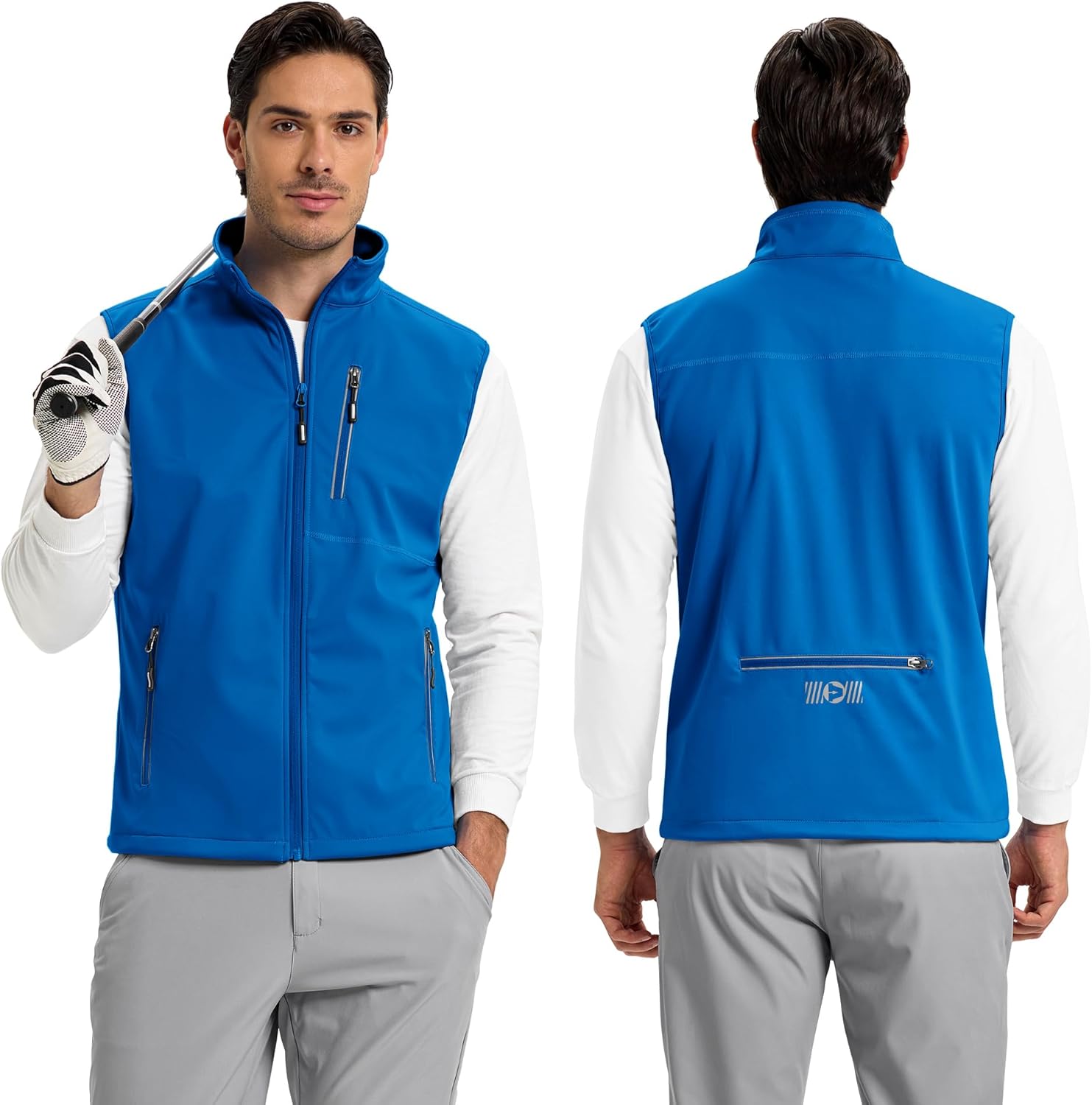 Outdoor Ventures Men's Windproof Softshell Vest Outerwear Lightweight Sleeveless Jacket for Running Golf Hiking Travel - Image 2