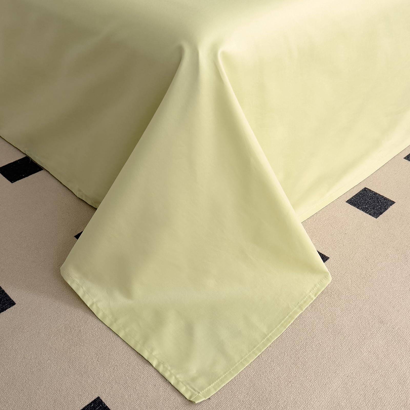 Bettlaken 250x270cm Extra großes Bettlaken | Baumwolle,Grün,Einfarbig,Ganzjahres,knitterfrei,mit 2 x Kissenbezug von 50 x 75 cm