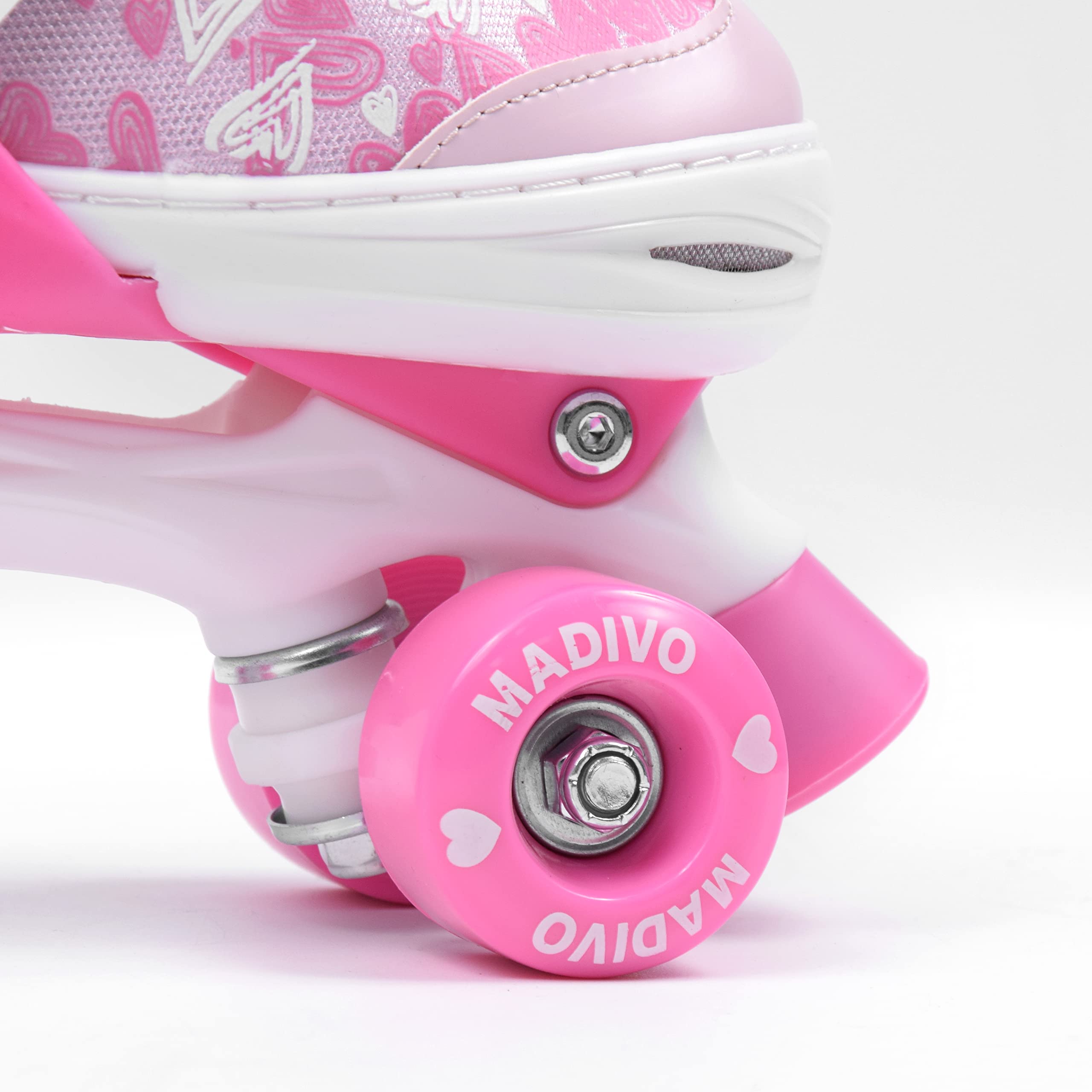 MADIVO Tropic Patins à roulettes réglables pour Enfant | Idéal pour Filles et Femmes | Patins à roulettes réglables | Blanc/Bleu | Tailles : 30-33, 34-37