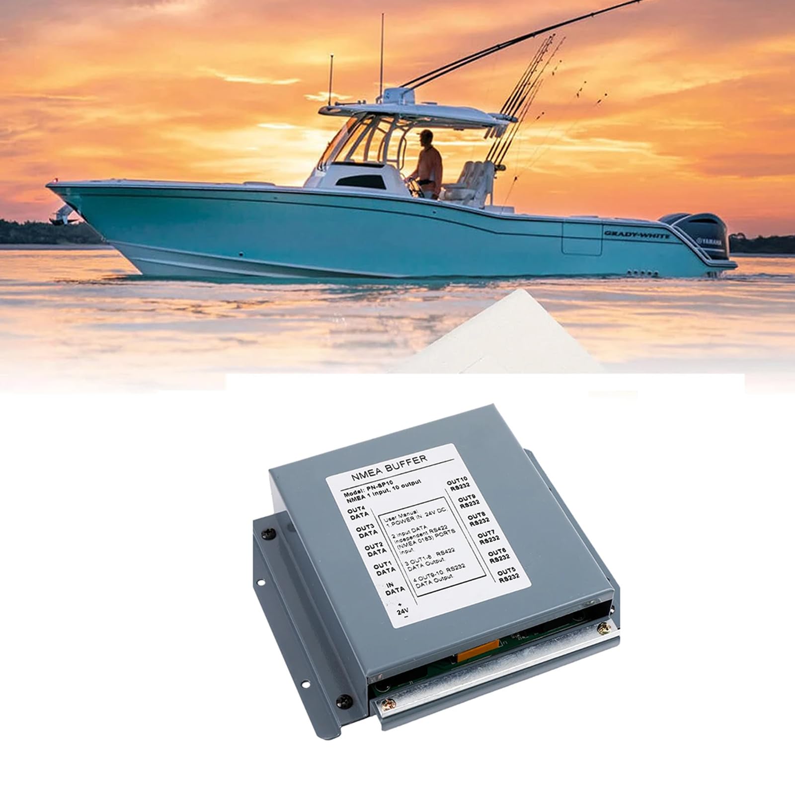 NMEA 0183 Tampon isolé 1 entrée 10 sorties RS422