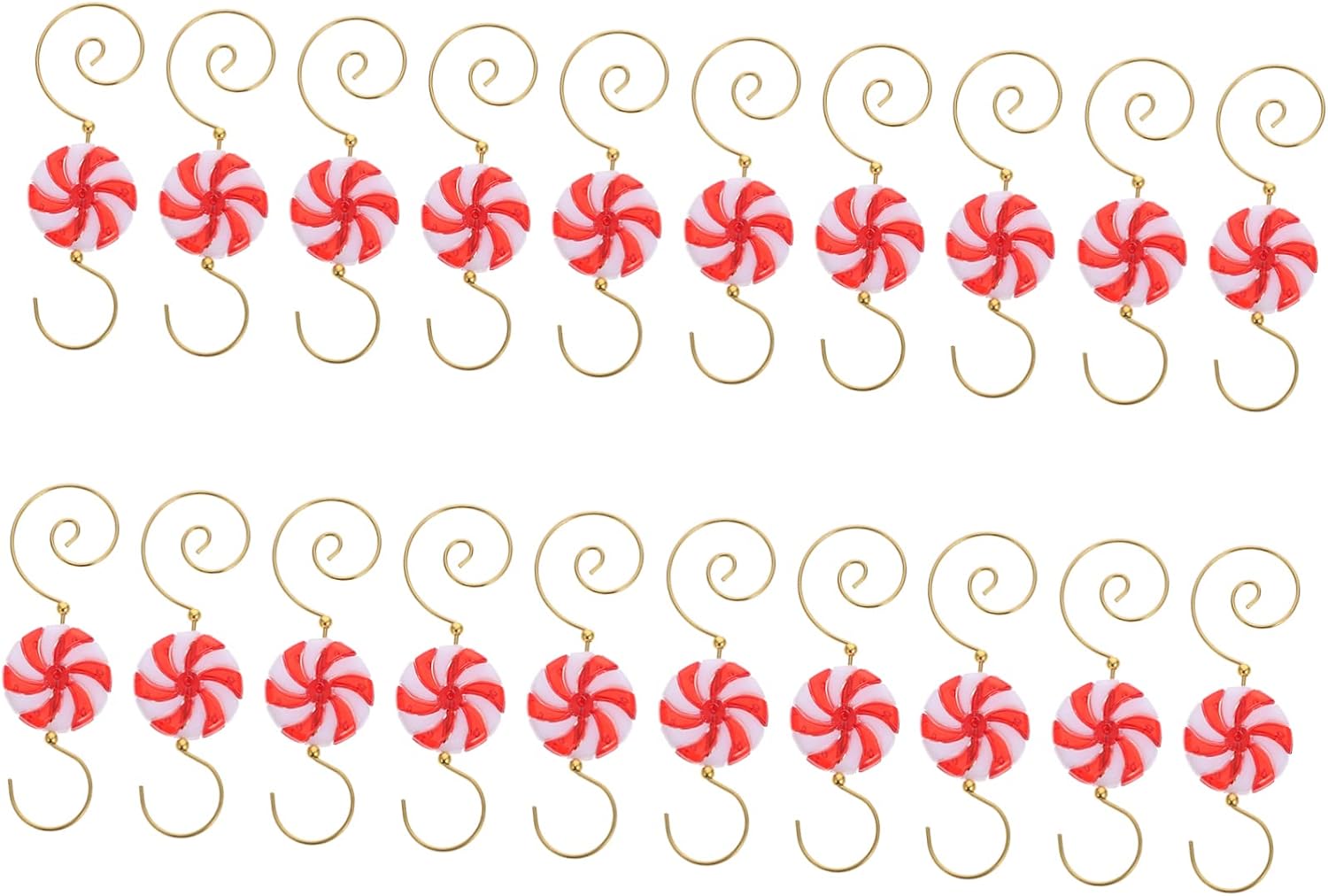 20pcs Windmill Candy Shaped Christmas Hooks Creative Multi-Functional Decorative Hangers for Ornaments Baubles for Holiday Decorations and Party Displays