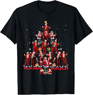 Funny Santa Trump Dance Tree Christmas Pajama Xmas Boys Mens T-Shirt
