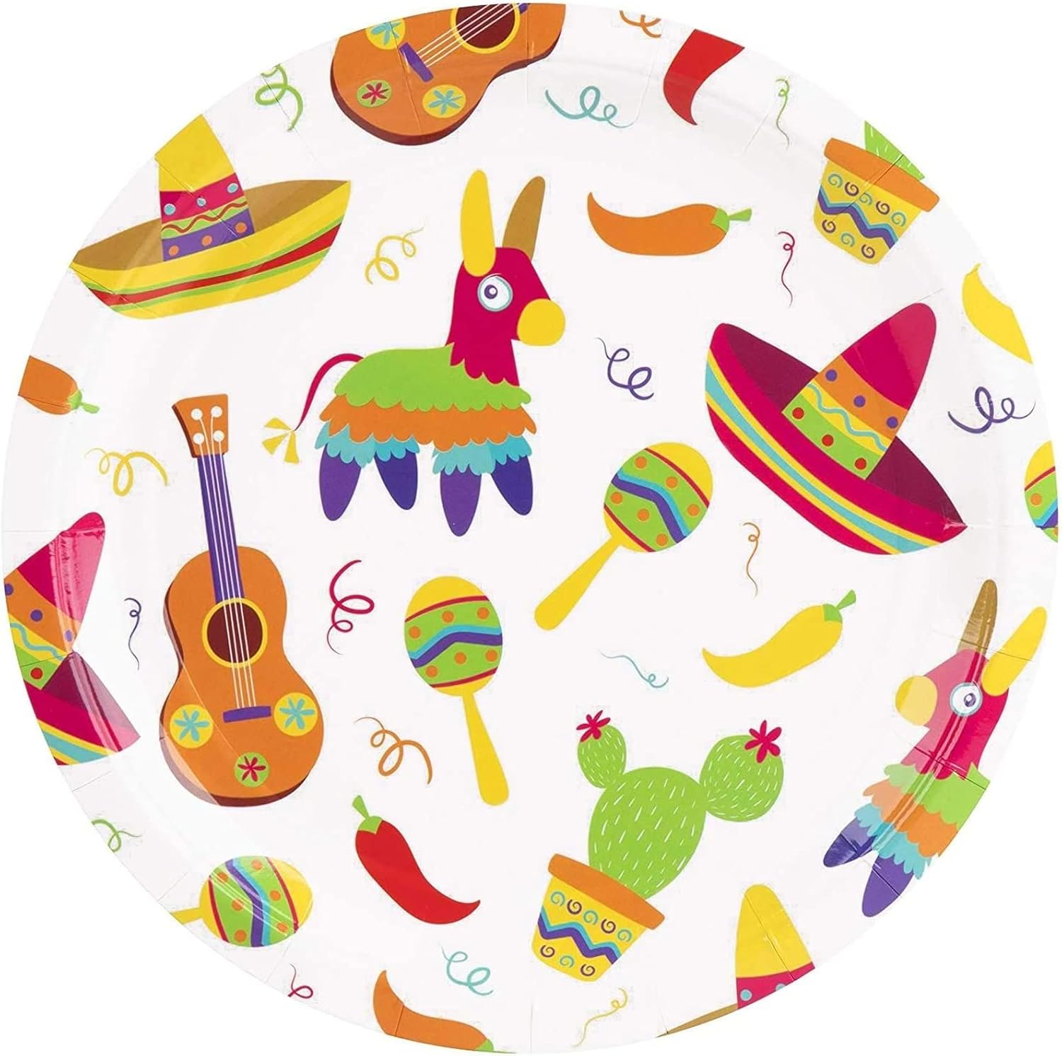 144 Piece Let's Fiesta Dinnerware Set for Cinco de Mayo Party Supplies, Taco Tuesday Decorations (Serves 24)