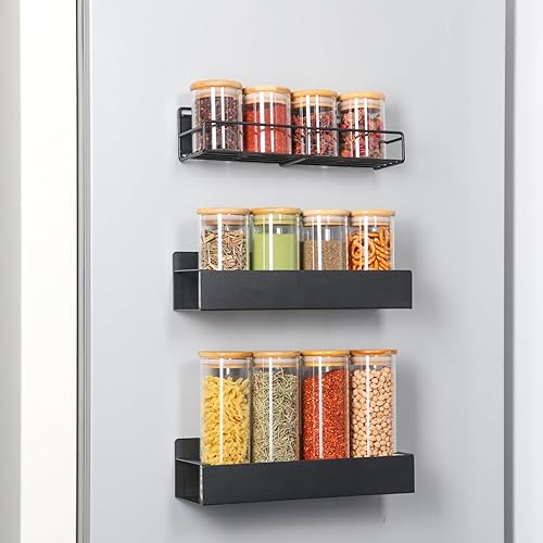 Miniatura 6 de STARSIDE Tarros de vidrio de 14 onzas con tapas de bambú, juego de 10 tarros de especias vacíos con etiquetas, recipientes herméticos para