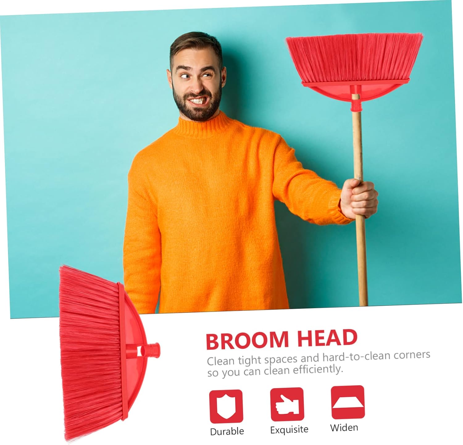 BESTYASH Versatile Sweeper Head Broom Refill for Outdoor Use Easy Install Kitchen Accessory Straw Cleaner Brush