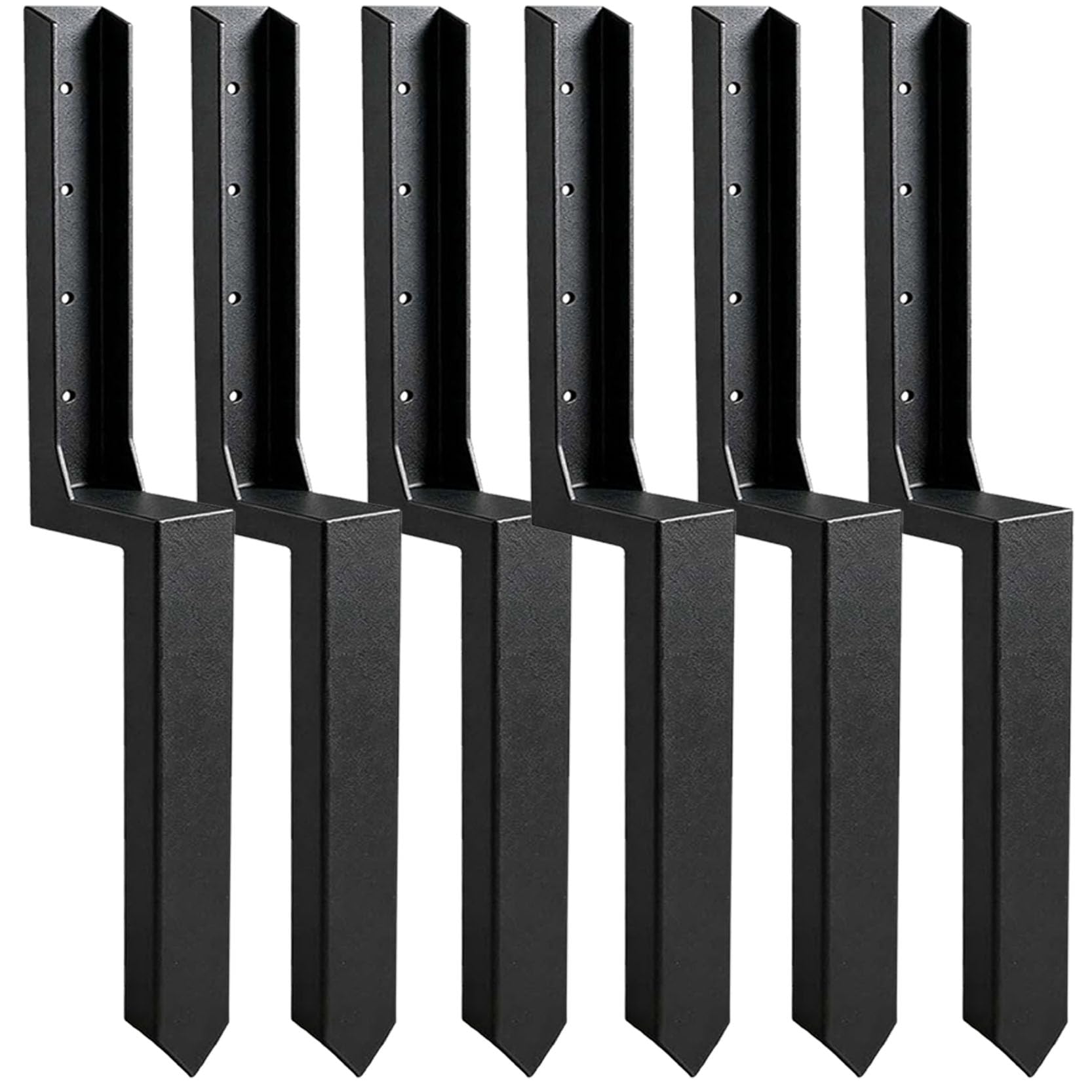 GOUZIBHD Fence Post Repair Kit Quick Fix Broken Leaning 4x4/6x6 Wood Posts Supportpost Anchor Ground Spike Fence Post Anchor Ground Spike with One-Piece Steel Anchor Stakes(Color:6pack)