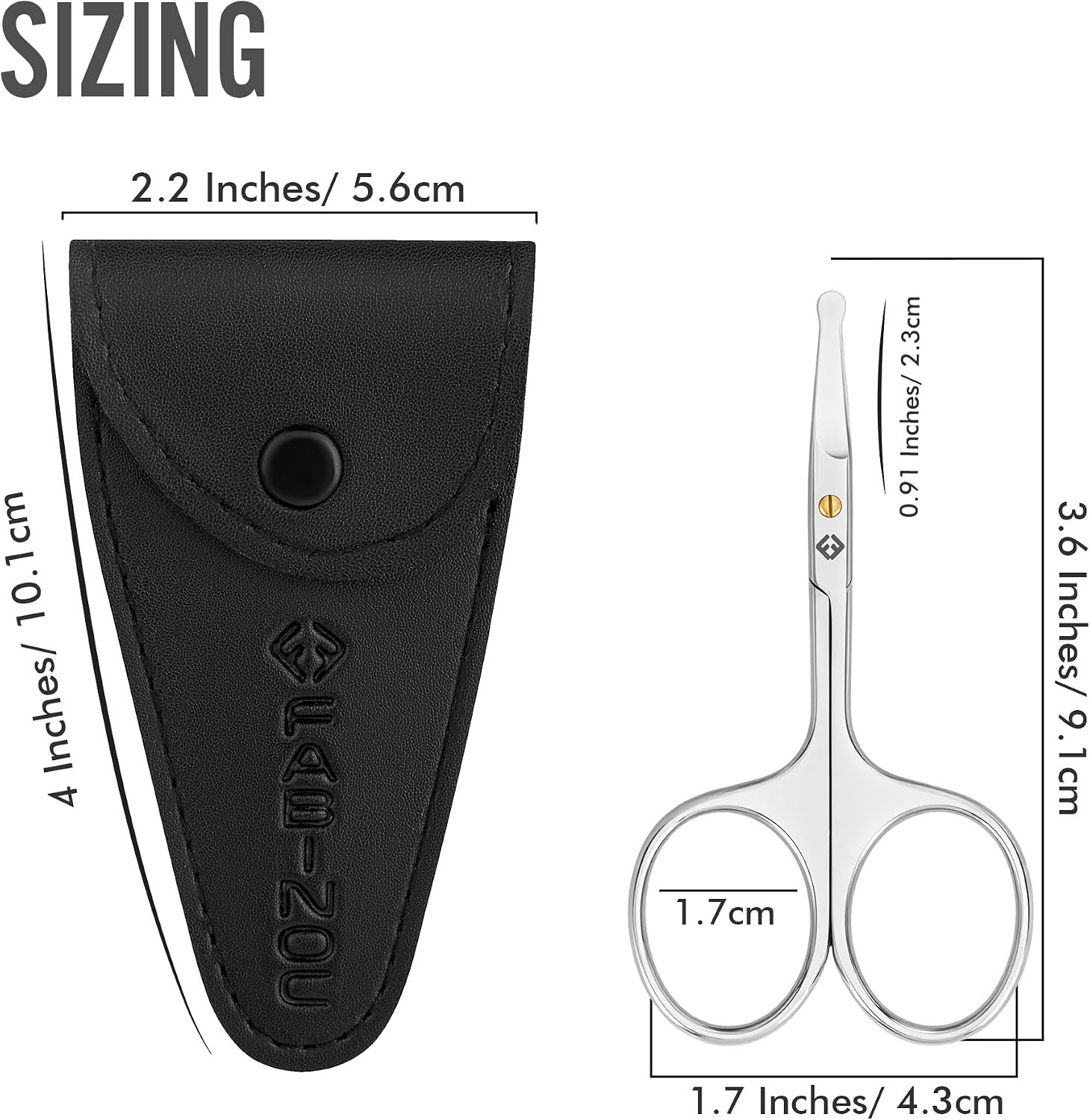 Curved Nose Hair Scissors, Facial Hair Scissors for Men and Women image 2