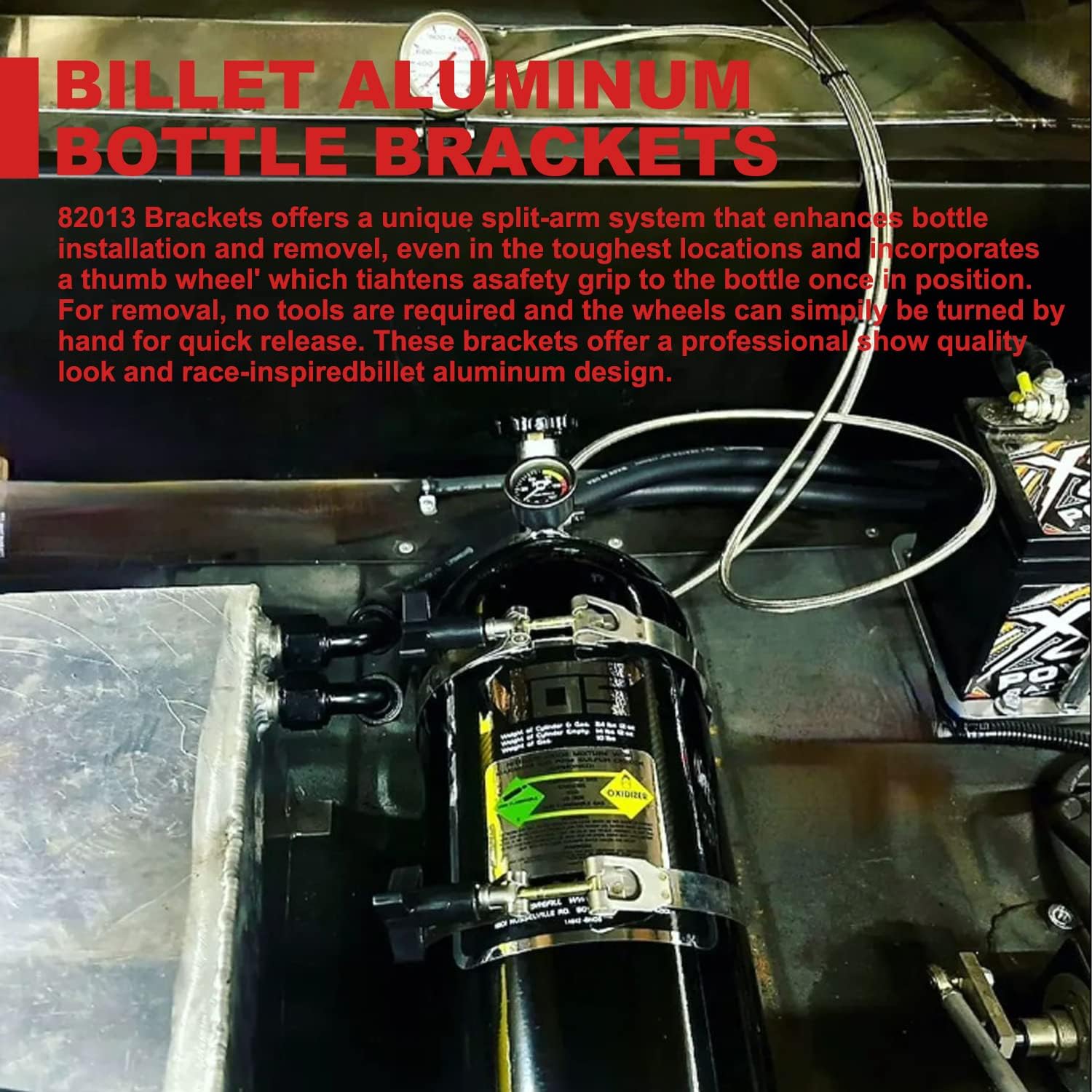 Universal 7" Nitrous Oxide Bottle Bracket for 10LB 15LB Aluminum Bottle 82013