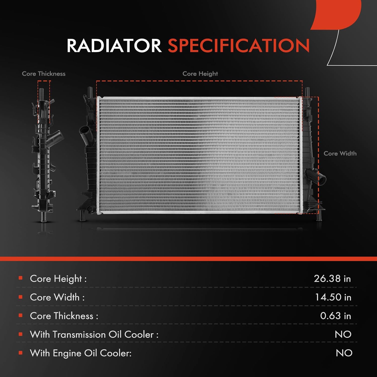 A-Premium Engine Coolant Radiator Compatible with Mazda 3 2004 2005 2006 2007 2008 2009 2.0L 2.3L, Replace# L33X15200, MA3010212