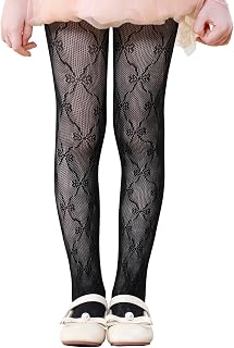 Girls Lace Stockings Kids Sheer Tights Fishnet Hollow Dance Patterned Pantyhose