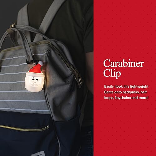 Miniatura 5 de Lights by Night Luz de clip de Papá Noel, luces de Navidad, adornos de Navidad, clip de mosquetón, luz nocturna, accesorios de mochila, luces a