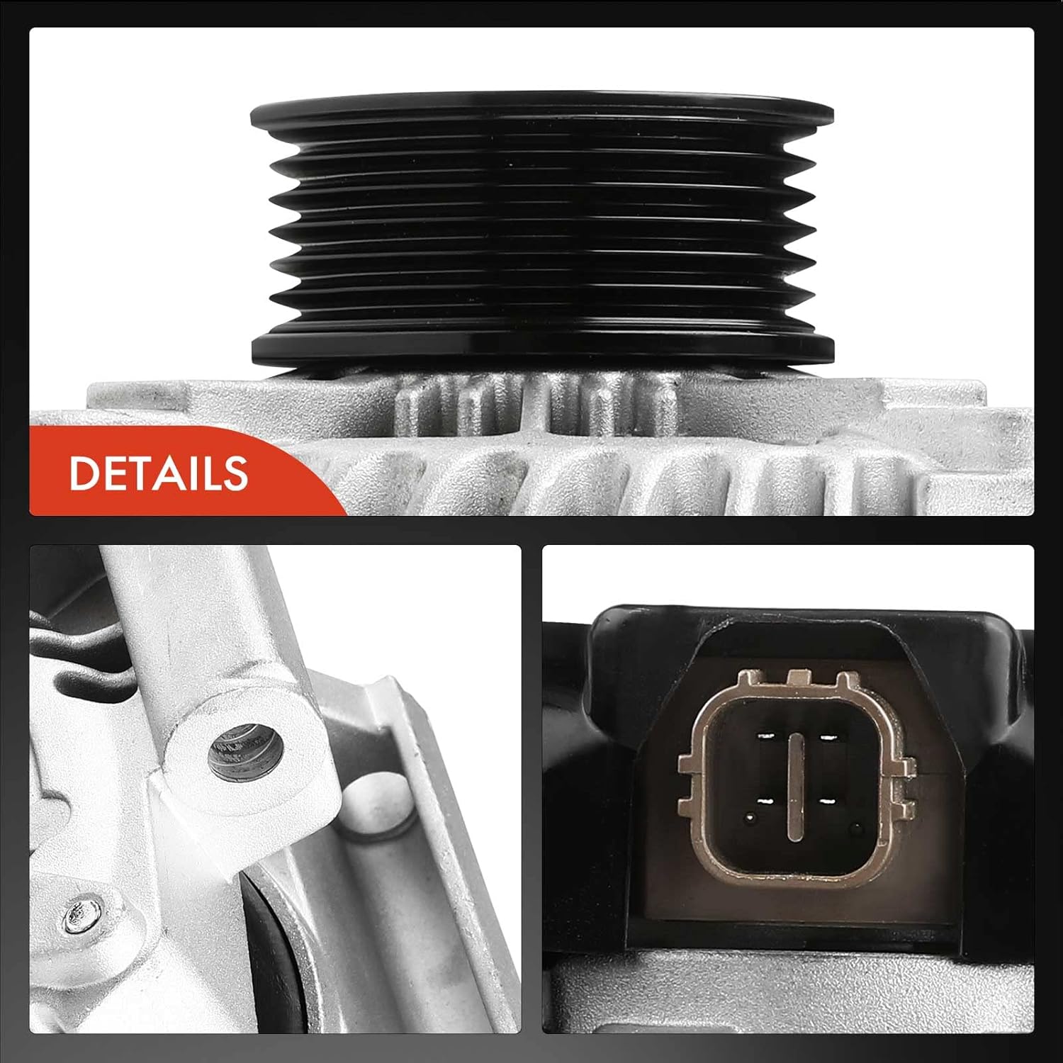 A-Premium Alternator Compatible with Lexus LS460 2007-2012 V8 4.6L, 12V 180Amp CW 6-Groove Pulley, Replace# 104210-6130, 104210-6131