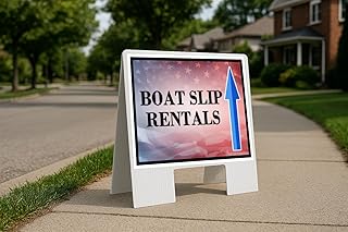Boat Slip Rentals 4Th Of July American Flag Usa Patriotic Faded Up Arrows A-Frame Single Sided 23x23 in. Yard Road Sign