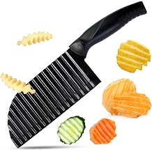 Wave Cutter Potato Cutter Multi-Purpose Vegetable Cutter Chip Cutter Stainless Steel Crinkle Chip Cutter Corrugated Knife Crinkle for Vegetables Fruits Potatoes